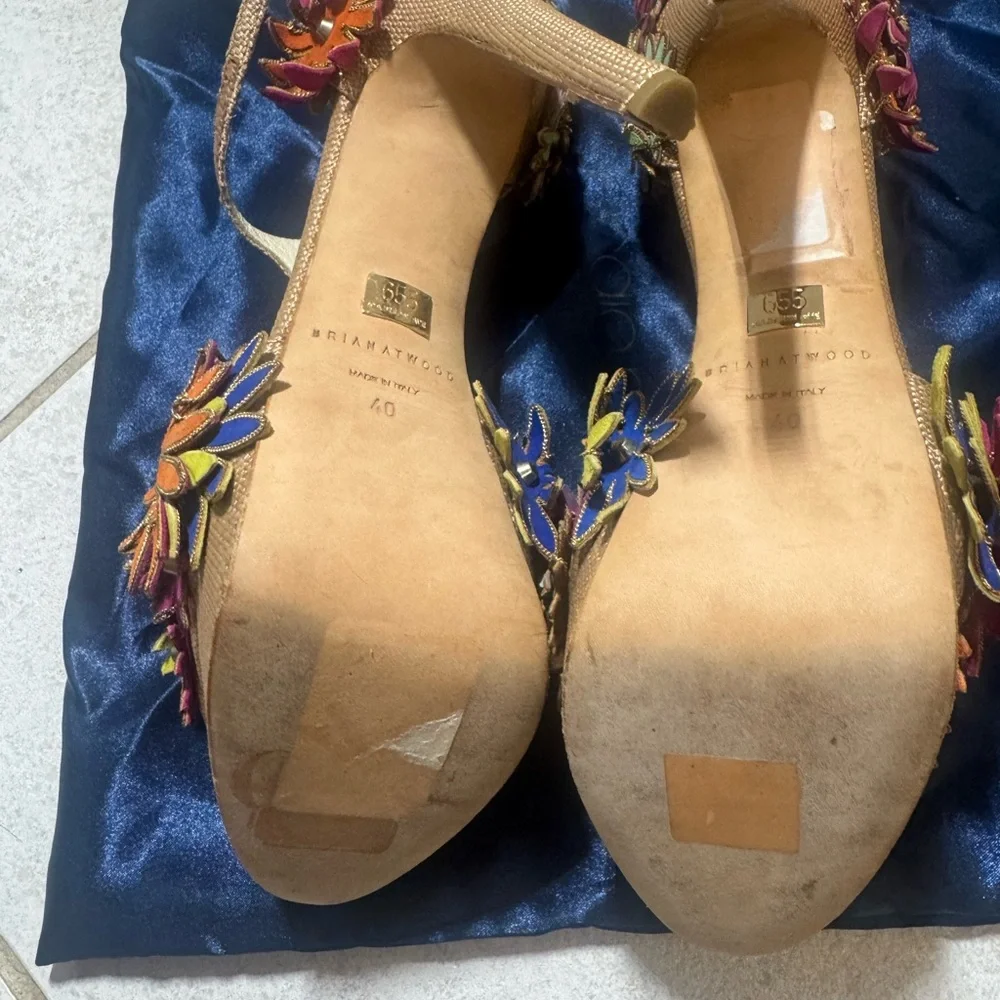 Brian Atwood Colorful Floral Embellished Heels - Picture 3 of 4